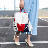 Anti-Theft Leather Women Backpack Large Capacity School Bags