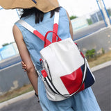 Anti-Theft Leather Women Backpack Large Capacity School Bags
