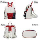 Anti-Theft Leather Women Backpack Large Capacity School Bags