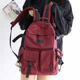Nylon Women Backpack Multi-pocket Travel Rucksack Student School Bags