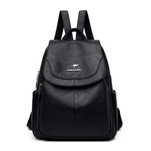 PU Leather Backpack Women High Capacity Shoulder Bag Lady Travel Backpack