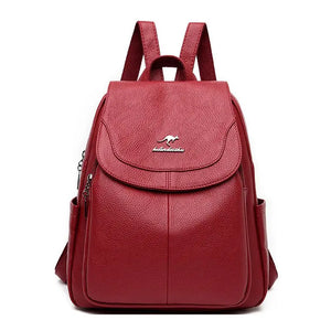 PU Leather Backpack Women High Capacity Shoulder Bag Lady Travel Backpack