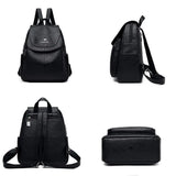 PU Leather Backpack Women High Capacity Shoulder Bag Lady Travel Backpack