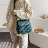 Pu Leather Female Handbag Plush Shoulder Messenger Crossbody Bag