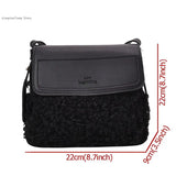 Pu Leather Female Handbag Plush Shoulder Messenger Crossbody Bag