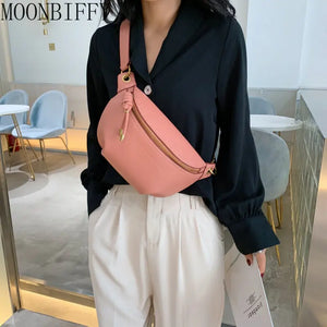 Shoulder Messenger Crossbody Bag Leather Waist Pack Fanny Belt Bags