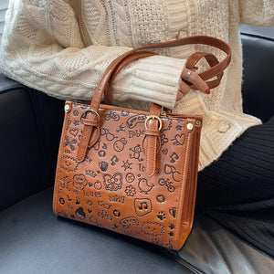 Women Cartoon PU Leather Tote Shoulder Messenger Bags