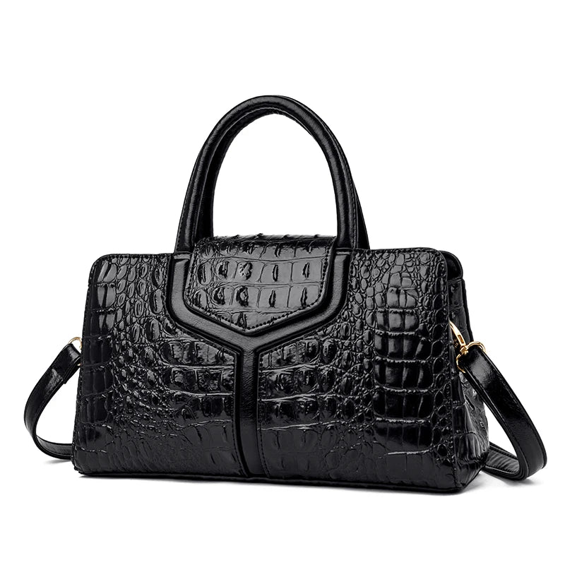 Women Croco PU Leather Tote Bags Handbags Ladies Shoulder Bags