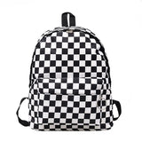 Plaid Lattice Backpack Checkerboard Teenager Bag Couples Back Pack