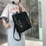 High Capacity PU Leather Women Backpack School Bag Girls Shoulder Bag