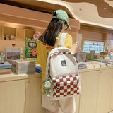 Women's Plaid Harajuku Backpack Laptop College Bag