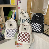 Women's Plaid Harajuku Backpack Laptop College Bag