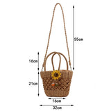 Summer Sunflower Straw Bag - Beach Bag