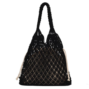 Hollow Out Shoulder Bags Cotton Rope Fishing Net Bag Women's Knitting Handbag