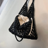 Hollow Out Shoulder Bags Cotton Rope Fishing Net Bag Women's Knitting Handbag