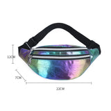 Holographic Fanny Pack Laser PU Waist Bag Women Belt Bag