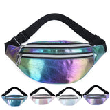 Holographic Fanny Pack Laser PU Waist Bag Women Belt Bag