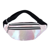 Holo Fanny Pack Hologram Waist Bag Laser PU Beach Travel Banana Hip Bum Z