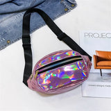 Laser Holographic Waist Bag for Women - Adjustable Belt Fanny Pack