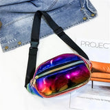 Laser Holographic Waist Bag for Women - Adjustable Belt Fanny Pack
