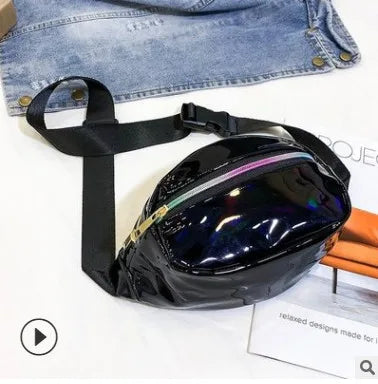 Laser Holographic Waist Bag for Women - Adjustable Belt Fanny Pack