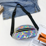 Laser Holographic Waist Bag for Women - Adjustable Belt Fanny Pack
