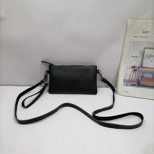100% Cowhide Leather Clutch Crossbody Bag Soft Mini Shoulder Purse
