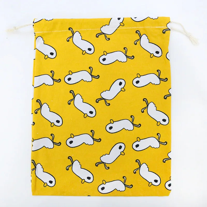 Cotton Drawstring Pouch Cosmetics Travel Storage Bag