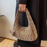 Hot Velvet Handle Bags Crescent Bag High Women Handbags With Mini Purse