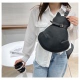Red High Chest Bag Personality Cat Shoulder Women's Bag