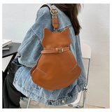 Red High Chest Bag Personality Cat Shoulder Women's Bag