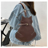 Red High Chest Bag Personality Cat Shoulder Women's Bag