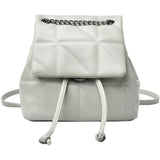Plaid Chain Ladies Backpack PU Leather Handbag