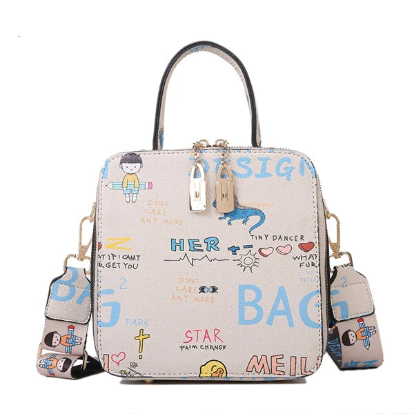 Graffiti Leather Shoulder Bag