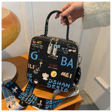 Graffiti Leather Shoulder Bag