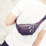 Men Leather Casual Fanny Pack Waist Belt Bag Purse Hip Pouch
