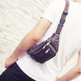 Men Leather Casual Fanny Pack Waist Belt Bag Purse Hip Pouch