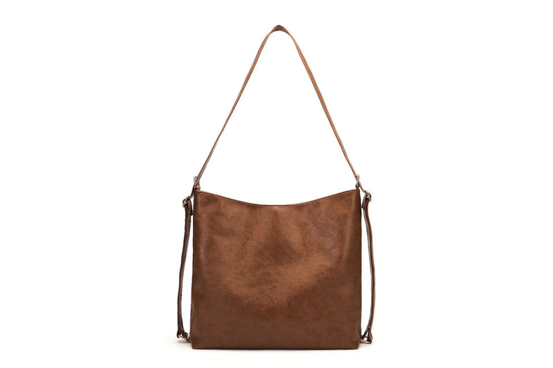 Vintage PU Leather Large Women Shoulder Bag Retro Ladies Crossbody Bag