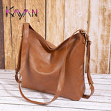 Vintage PU Leather Large Women Shoulder Bag Retro Ladies Crossbody Bag