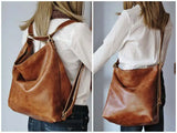 Vintage PU Leather Large Women Shoulder Bag Retro Ladies Crossbody Bag