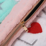 Cartoon Plush Wallets for Women Zipper Purse Handbag