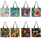 Christmas Gift Tote Bag Snowman Print Women Shoulder Bag