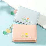 Small Leather Wallet Clutch Bag w/ Card ID Holder