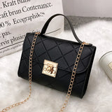 Women's Small Shoulder Bag Lattice Handbag Chain Messenger Crossbody Purse