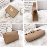 Women's Small Shoulder Bag Lattice Handbag Chain Messenger Crossbody Purse