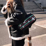 Ins Retro Bag Flower Graffiti Tote All-match Armpit Purses