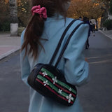 Ins Retro Bag Flower Graffiti Tote All-match Armpit Purses