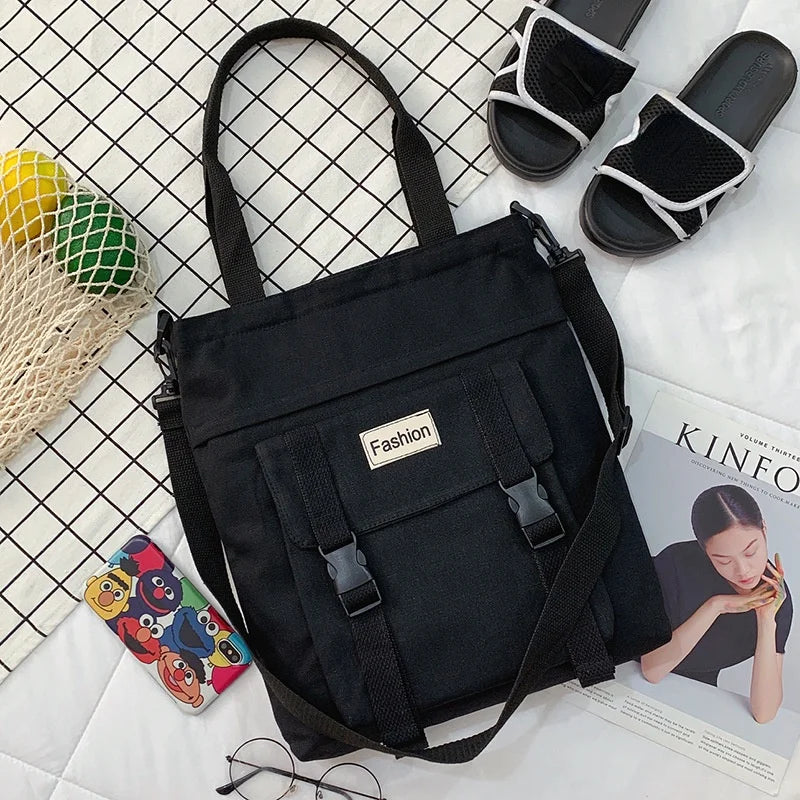 Canvas Messenger Bag Female Autumn Large-capacity Crossbody Shoulder Bag