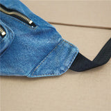 Ins Fire Belt Bag All Match Crossbody Bag Washed Denim Waist Bag