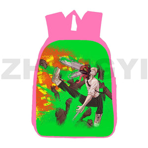 Japan 3D Anime Chainsaw Man Backpack 12/16 Inch School Bag